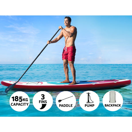 Inflatable Stand Up Paddle Board and Kayak, 11ft Pink