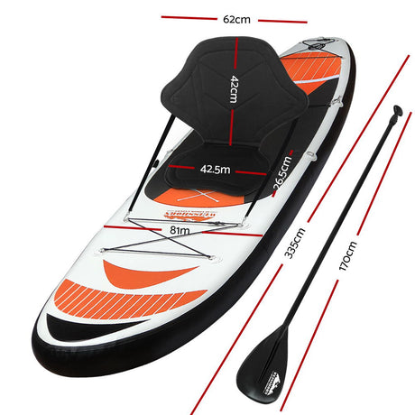 Inflatable Stand Up Paddle Board and Kayak, 11ft Red, view 2