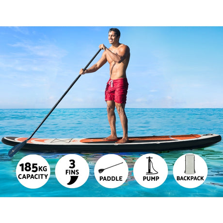 Inflatable Stand Up Paddle Board and Kayak, 11ft Red, view 4