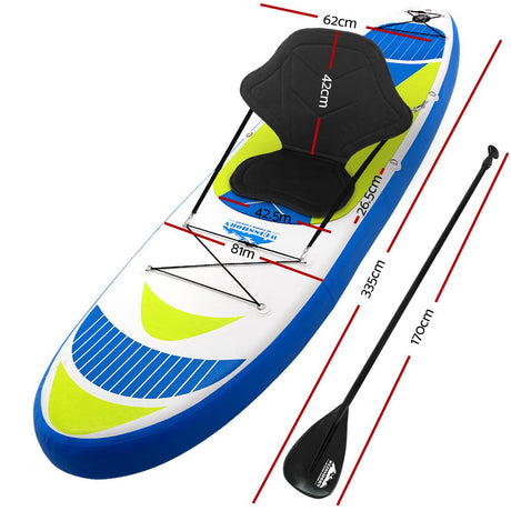 Inflatable Stand Up Paddle Board and Kayak, 11ft Yellow, view 2