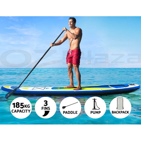 Inflatable Stand Up Paddle Board and Kayak, 11ft Yellow, view 4