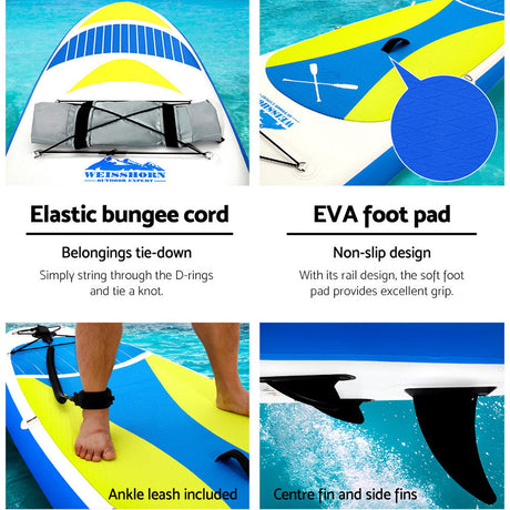 Inflatable Stand Up Paddle Board and Kayak, 11ft Yellow, view 5