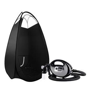 Mojacar HVLP spray tan machine with a pop up tanning tent