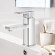 Square Bathroom Basin Mixer Tap Chrome