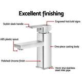 Square Bathroom Basin Mixer Tap Chrome