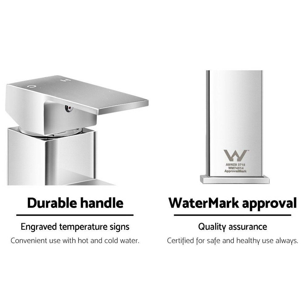 Square Bathroom Basin Mixer Tap Chrome