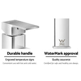 Square Bathroom Basin Mixer Tap Chrome