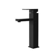 Tall Square Basin Mixer Tap, Matte Black