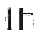 Tall Square Basin Mixer Tap, Matte Black