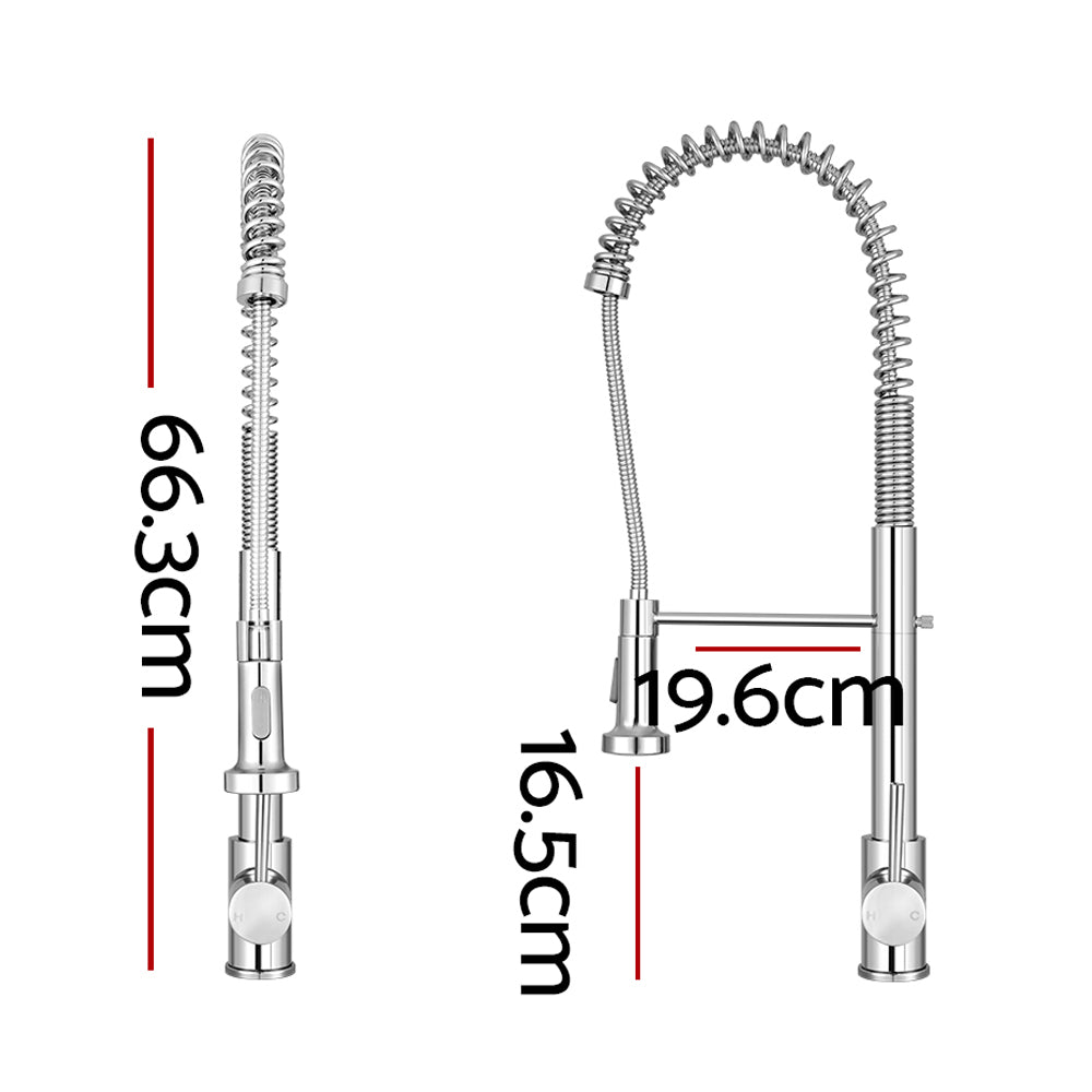 Pull Out Kitchen Mixer Tap Tall Gooseneck Chrome