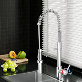 Pull Out Kitchen Mixer Tap Tall Gooseneck Chrome