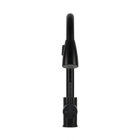 Pull Out Kitchen Mixer Tap Gooseneck Matte Black