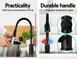 Pull Out Kitchen Mixer Tap Gooseneck Matte Black