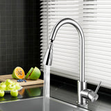 Pull Out Kitchen Mixer Tap Gooseneck Chrome