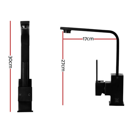 Gooseneck Kitchen Mixer Tap, Matte Black