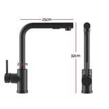 Pull Out Kitchen Mixer Tap Rectangle Spout Matte Black