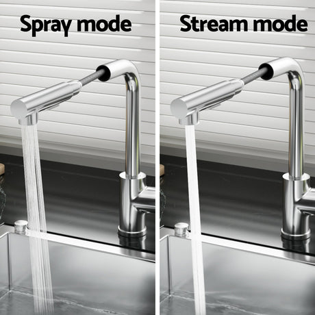 Pull Out Kitchen Mixer Tap Rectangle Spout Chrome