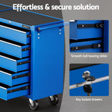 Aberdare Tool Chest Trolley, 10 Drawer, Steel, Blue
