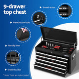 12 Drawer Tool Chest and Trolley Cabinet Black