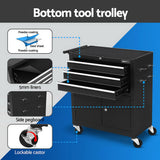 12 Drawer Tool Chest and Trolley Cabinet Black