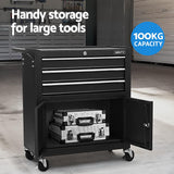 12 Drawer Tool Chest and Trolley Cabinet Black