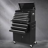 12 Drawer Tool Chest and Trolley Cabinet Black