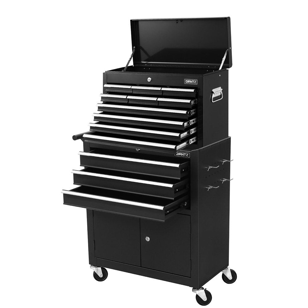 13 Drawer Tool Chest and Trolley Cabinet Black