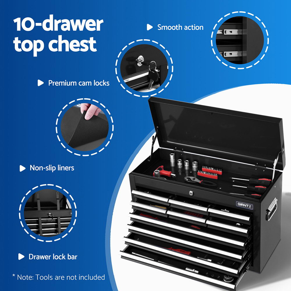 13 Drawer Tool Chest and Trolley Cabinet Black
