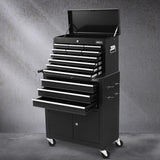 13 Drawer Tool Chest and Trolley Cabinet Black