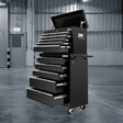 Tool Cabinet Chest Trolley, 14 Drawers Black