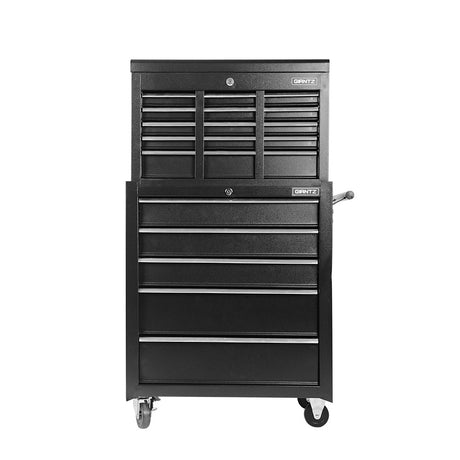 Tool Cabinet Chest Trolley, 14 Drawers Black