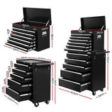 15 Drawer Tool Chest and Trolley Black
