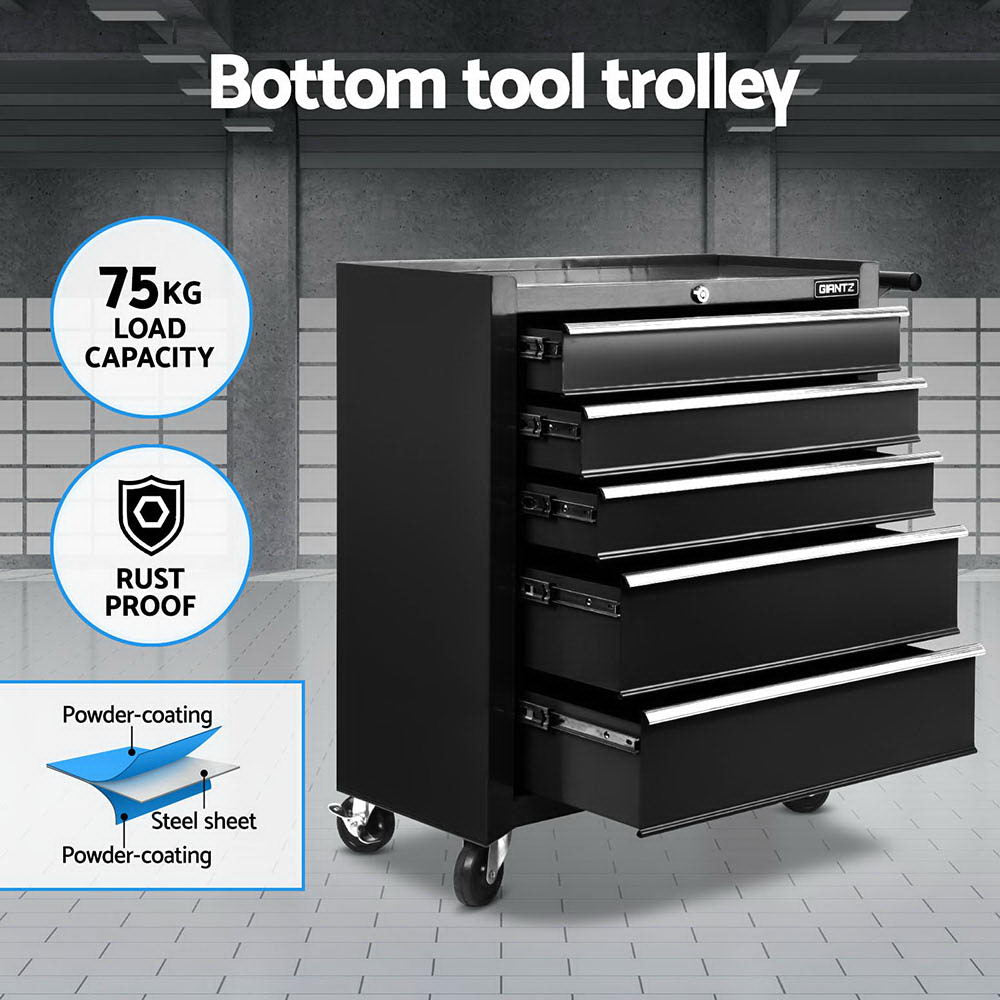15 Drawer Tool Chest and Trolley Black