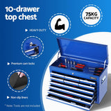 Ebbw Tool Chest 2 in 1, 15 Drawer, Steel, Blue