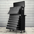 Tool Cabinet Chest Trolley, 16 Drawers Black 68cm