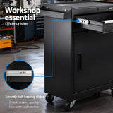 Neath Tool Chest Trolley with Cabinet, 1 Drawer, Steel, Black