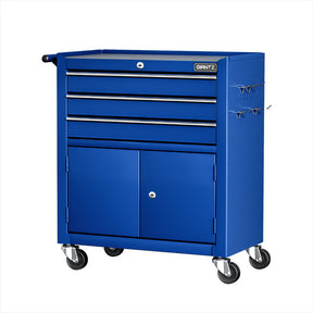 Grey three drawer compact steel tool chest