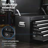 Ogmore Tool Chest, 5 Drawer, Steel, Lockable, Black