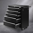 5 Drawer Roller Tool Cabinet Trolley Black