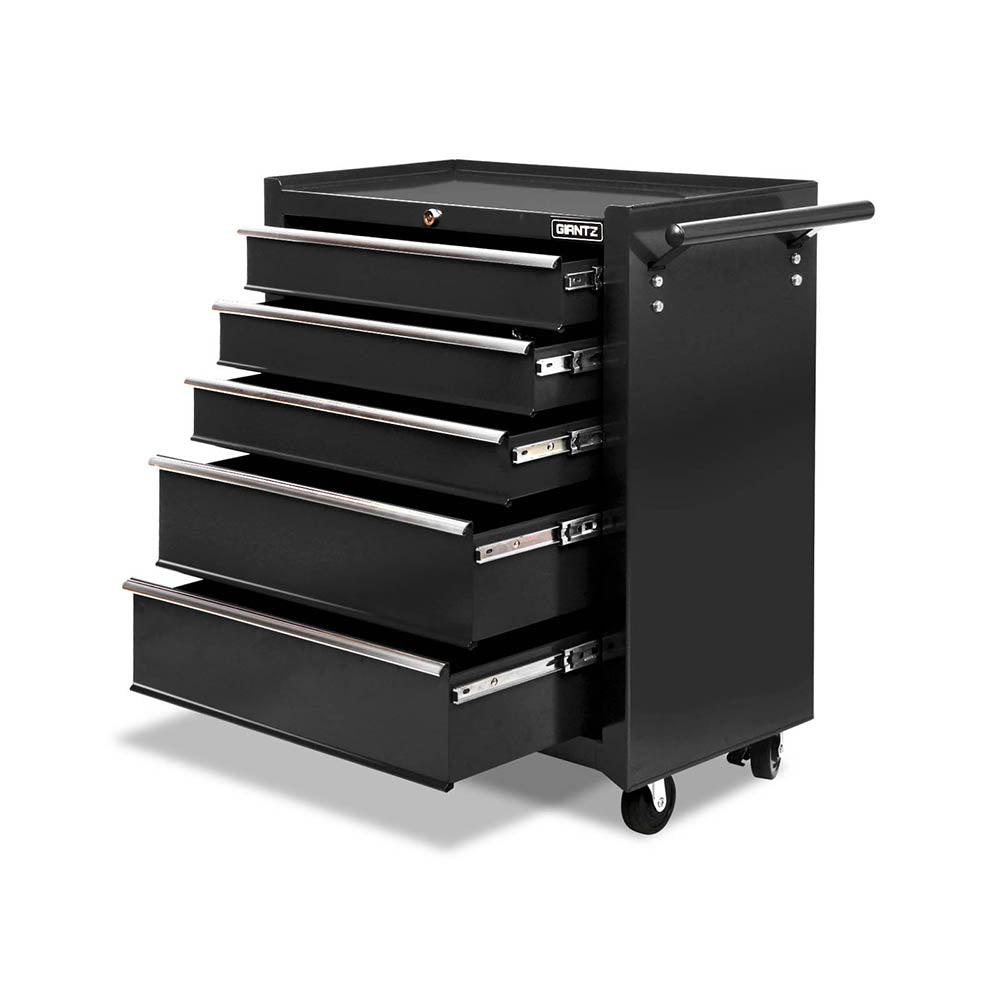 5 Drawer Roller Tool Cabinet Trolley Black
