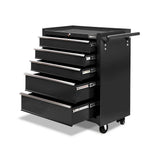 5 Drawer Roller Tool Cabinet Trolley Black