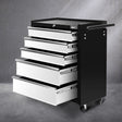 5 Drawer Roller Tool Cabinet Trolley Black and Grey
