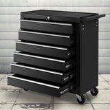 6 Drawer Rolling Tool Cabinet Trolley Black - view 1
