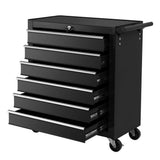 6 Drawer Rolling Tool Cabinet Trolley Black - view 8