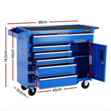 Pontypridd Tool Chest Trolley, 6 Drawer, Steel