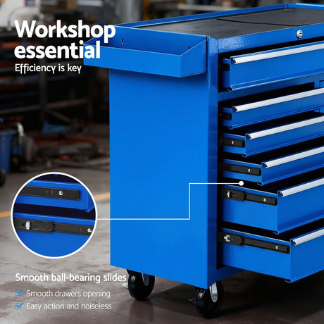 Pontypridd Tool Chest Trolley, 6 Drawer, Steel