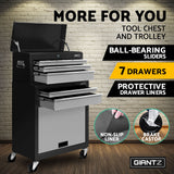 Clapham Tool Chest and Trolley, 7 Drawer, Grey