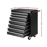 Horton Tool Trolley, 7 Drawer, Black