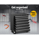 Horton Tool Trolley, 7 Drawer, Black