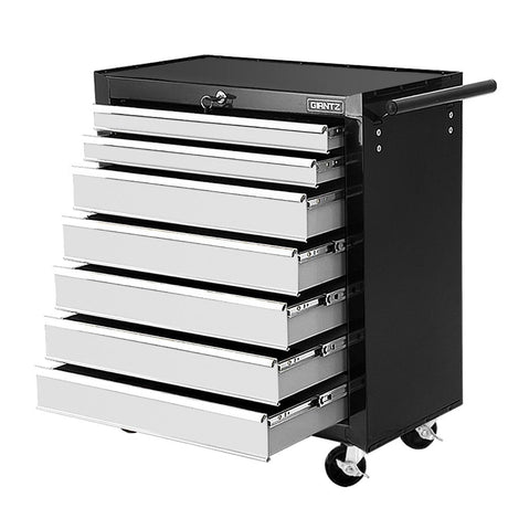 Horton Tool Trolley, 7 Drawer, Grey